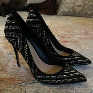 Aldo black sparkle bling rhinestone heels 6.5